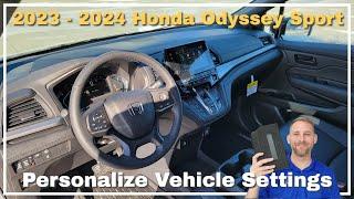 2023 - 2024 Honda Odyssey Sport Vehicle Settings