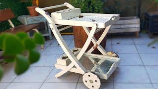 AMAZING restoration of wooden, food & drink service cart