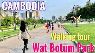 Walking tour Phnom Penh city of Cambodia | Wat Botum Park [01,June,2021]