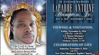 Celebrating the Life of Mr. LaPadre Antoine Hampton, Jr.