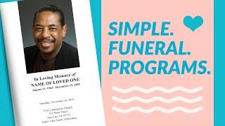 Simple Funeral Programs - Funeral Program Template