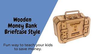 My Locker Wooden Money Safe With Password Lock - Briefcase Style