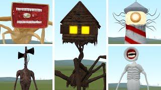 MEGAHORN VS HOUSE HEAD VS LIGHTHOUSE MONSTER VS SIREN EHAD VS MEGAPHONE VS CARTOON CAT in Gmod!