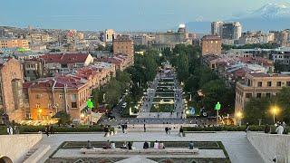 Каскад Ереван View to Ararat mountains Yerevan cascade summer 2023