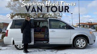 Solo Female Surviving Hard Times By Finding Safety Living In a Minivan “Van Tour”