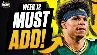 MUST ADD Week 12 Waiver Wire Targets!! | Fantasy Football Advice