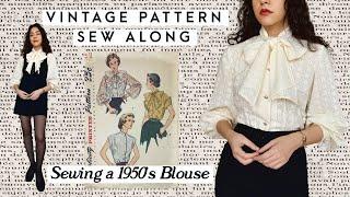 SEW WITH ME - 1950's Vintage Blouse | Me Made Wardrobe Sew Along