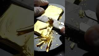 Scraping a gold bar #oddlysatisfying #ai #galaxyai #asmr #relaxing