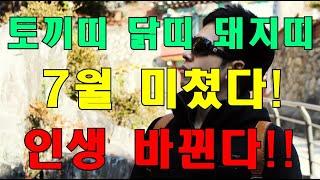 토끼띠, 닭띠, 돼지띠 7월 인생 제대로 바뀐다!  #사주팔자 #명리학 #운세 #작명