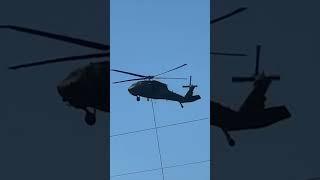 National Guard Blackhawk conducts Air Drops at Carolina Forest Fire #firefighter #helicopter