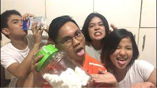 Filipino teenagers tries Chubby Bunny Challenge