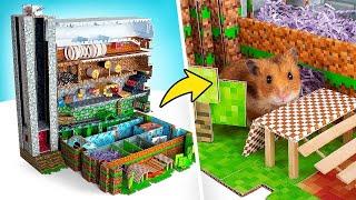 LABIRINTO MINECRAFT DE PAPELÃO NA VIDA REAL || Surpreenda seu hamster!