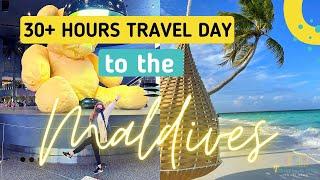 30+ Hours Travel Day To The MALDIVES in Qatar QSUITE | DOHA Airport Al Mourjan Business Class Lounge