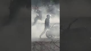 Extreme stunt riding burnout