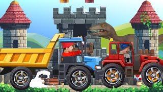 In search of the Dinosaur Egg! #mario #tractor #bluetractor #redtractor