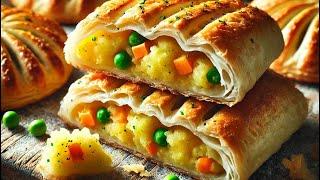 Vegetable & Potato Puff Pastry Patties ورقی کچالو و سبزیجات با خمیر هزار لا Ramadan Iftar 2025