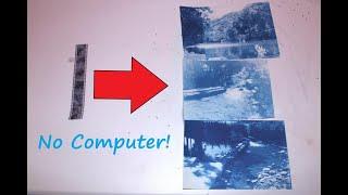 Enlarging cyanotypes from 35mm film negatives