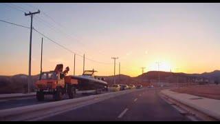 BOAT ON THE ROAD IN LAVRION 08 08 2024