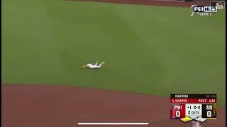 Jake Cronenworth INSANE DIVING RUN SAVING STOP vs Bryce Harper and Phillies