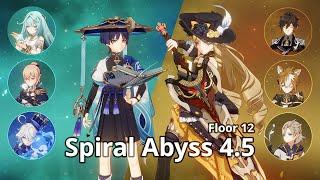 Scaramouche C1 & Navia C0 - Spiral Abyss 4.5 Floor 12 (9 Stars) | Genshin Impact