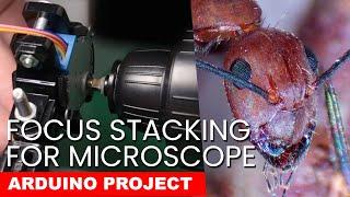 I have automated microscope photo focus stacking with Arduino and a cheap stepper motor