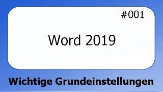 Word 2019 #001 Wichtige Grundeinstellungen [deutsch] HD