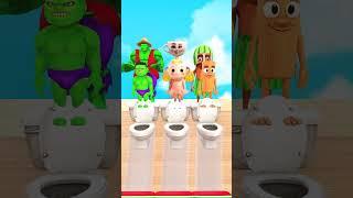 Hulk Luffy vs Tung Tung Sahur vs Cappuccino - Who's the Water Slide King  #skibiditoilet #fruit