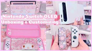 Unboxing New Nintendo Switch OLED + Cute Accessories