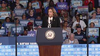 Vice President Harris speaks in Greenville as part of election campaign