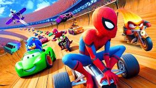 GTAV SPIDER-MAN 2 GAME CARTOON, SHIN SONIC TAPES, POPPY PLAYTIME 4 Join in Epic New Stunt Racing️