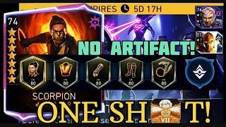 SCORPION Without ARTIFACT Does ONE SHOT! (NO Raven NO Gemstone) H7 ROK Solo Raid Injustice 2 Mobile