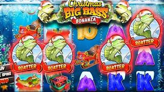 FOUR  SCATTER BONUS ON CHRISTMAS BIG BASS BONANZA