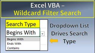 Excel VBA Wildcard Filter Search