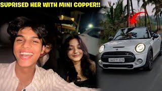 Surprised Shiksha with mini cooper in goa