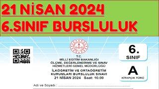 6. SINIF BURSLULUK SINAVI 2024 ÇIKMIŞ SORULAR  A KİTAPÇIĞI