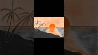 easy drawing beautiful scenery sunrise /KAKADA Drawing #drawing #art #shorts