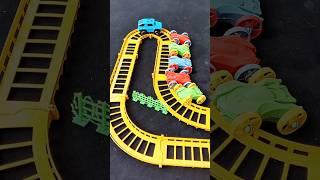 641 Car train hit the multi color cars, #shorts