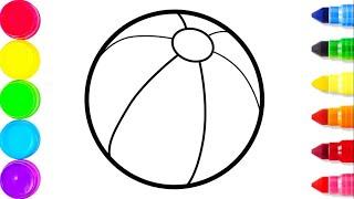 How to draw the Ball - Coloring Ball for kids - Drawings Coloring Pages