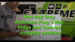 Red and Grey Anderson Plug 3 Way fridge and Caravan charging systems