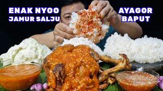 NYOBAIN MAKANAN VIRAL⁉️ MAKAN 1 EKOR AYAM GORENG BAWANG PUTIH JAMUR SALJU LALAPAN BAWANG MERAH MENTA