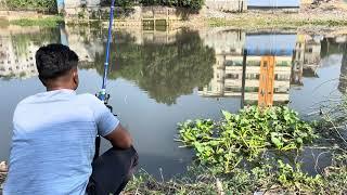 India Village river catching hook fish in winter morning | Fish catching best idea in village river