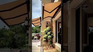 Retractable awnings integrate into the building #shade #design #awning #sunshade #decor #shading