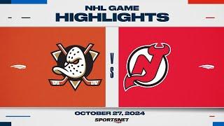 NHL Highlights | Ducks vs. Devils - October 27, 2024