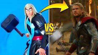 Fortnite Thor BUILT-IN Emote in REAL LIFE COMPARISON 100% SYNCED!! (God of Thunder Emote)