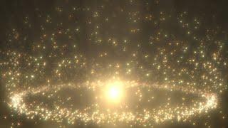 Golden Ring of Magical Particles Rising with Bokeh and Glowing Orb 4K VJ Loop Motion Background