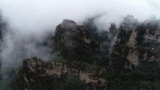 Aerial photo of Zhangjiajie, China #Mist-shrouded #Seeing the beautiful scenery at home