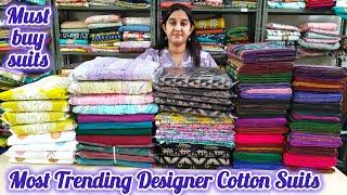 Trending designer suitssouth cotton suits Kota doriya suits Maheshwari cotton suitscotton suits