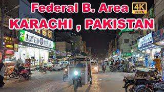 Federal B Area Walking Tour | Karachi, Pakistan | Full Mooni Vlogs | 4K UHD