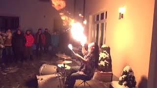 Fire drumming on a small Drumkit #firedrumming #Pyro #Fireshow #Feuer