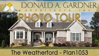 Small one-story house plan with European style and four bedrooms | The Weatherford